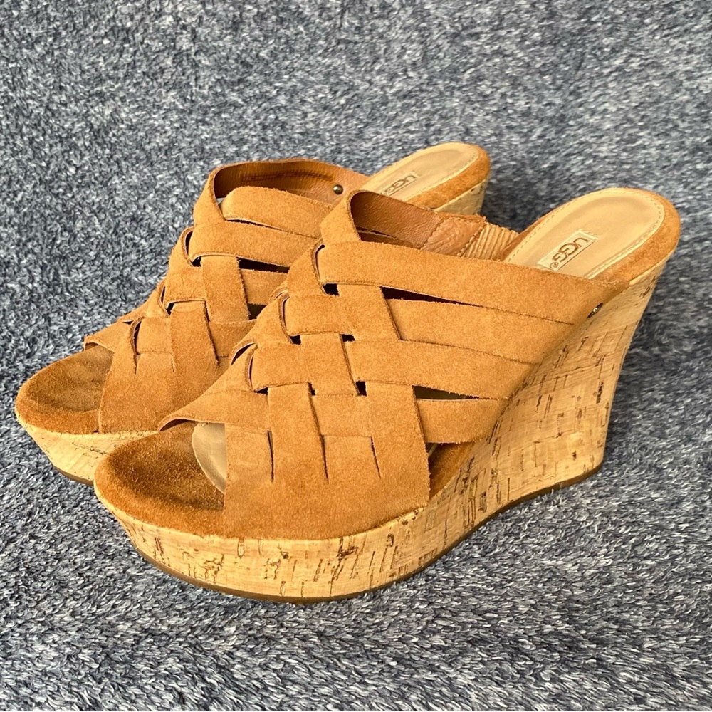UGG Marta Platform Cork Wedge Mule Sandals